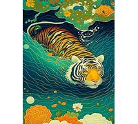 Cross & Glory Bengal Crossing Age 12+ 1000-Piece Jigsaw Puzzle of a Majestic Tiger Crossing River by - Stunning Wildlife Artwork for Adults - Great Gift Idea