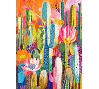 Cross & Glory - Cactus Inferno: The Desert in Bloom - 1000 Piece Jigsaw Puzzle for Adults | Vibrant Desert Cactus Puzzle | Best New Abstract Puzzle Challenge