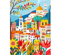 Cross & Glory - Charming Barcelona in Bloom - 1000 Piece Jigsaw Puzzle for Adults | Colorful Floral Folk Art Puzzle for Barcelona Lovers and Art Enthusiasts