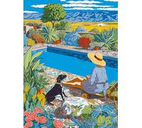 Cross & Glory - Desert Poolside Oasis - 1000 Piece Jigsaw Puzzle for Adults | Vibrant Desert Landscape and Pool Scene for Nature Lovers