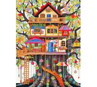 Cross & Glory Fantastical Treehouse Escape - Whimsical Art Style Jigsaw Puzzle, Eco-Friendly, 1000 Pieces, 20x27 inches, Satin Finish, Fun Puzzle Challenge for Adults and Families, CG-M-063, Rainbow