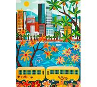 Cross & Glory - Golden Shores of Waikiki - 1000 Piece Jigsaw Puzzle for Adults | Best New Honolulu Artwork Puzzle | Unique Hawaiian Island Challenge