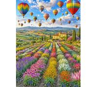 Cross & Glory | Jigsaw Puzzles for Adults | The Colours of Tuscany | for Adults | Tuscan Garden, Hot Air Balloons & Villa Puzzle | Satin Finish Artwork | Ages 14+