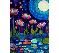 Cross & Glory | Jigsaw Puzzles for Adults | Waterlilies by Moonlight