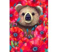 Cross & Glory - Koala's Poppy Paradise - 1000 Piece Jigsaw Puzzle for Adults | Modern Art Design | Satin Finish