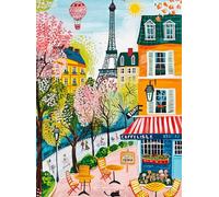 Cross & Glory - Morning at Café Lisle - 1000 Piece Jigsaw Puzzle for Adults | Paris Folk Art Puzzle | Bright Eiffel Tower Café Scene | Premium Quality 1000 Piece Puzzle for Adults