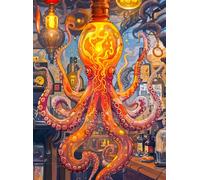 Cross & Glory - Octopus Alchemy: The Lava Experiment - 1000 Piece Jigsaw Puzzle for Adults | Science and Ocean Life Theme | Satin Finish | 20x27 Inches