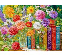 Cross & Glory - Petals Between The Pages - 1000 Piece Jigsaw Puzzle for Adults | Vintage Books & Floral Botanical Artwork | Whimsical, Relaxing Puzzle Experience