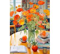 Cross & Glory - Poppies Panorama: Orange Elegance - Jigsaw Puzzles 1000 Pieces for Adults | Floral Puzzle | Vibrant Art | Satin Finish Flower Puzzles for Adults 1000 Pieces | 20 x 27 Inches