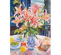 Cross & Glory - Stargazer Lilies: A Floral Masterpiece - 1000 Piece Jigsaw Puzzle for Adults | Best New Floral Artwork Puzzle | Unique Brain Teaser