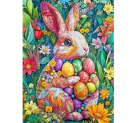 Cross & Glory - The Easter Garden Bunny - 1000 Piece Jigsaw Puzzle for Adults | Easter Egg Rabbit & Botanical Spring Artwork | Festive Seasonal Puzzle38x52cm