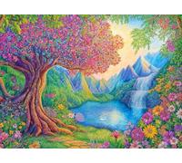 Cross & Glory - The Enchanted Garden Escape - 1000 Piece Jigsaw Puzzle for Adults | Colorful Tree of Life Artwork | Challenging Puzzle for Adults for Puzzle Lovers