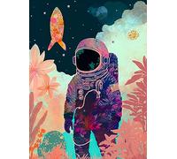 Cross & Glory Tropics on The Moon 1000 Piece Adult Jigsaw Puzzle from - Stunning Artwork of Astronaut and Tropical Plants on The Moon | Challenging Puzzle for Space Lovers Pieces