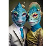 Cross & Glory - Vibrant - Meet The Aliens: Calantha and Vaelen - 1000 Piece Jigsaw Puzzle for Adults | Sci-Fi Illustration | 20 x 27 Inches