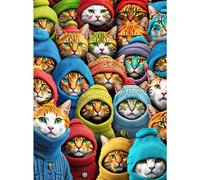 Cross & Glory - Whiskered World: A Kitty Kaleidoscope - 1000 Piece Jigsaw Puzzle for Adults | Vibrant | Challenging & Detailed