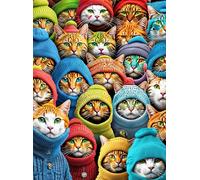Cross & Glory - Whiskered World: A Kitty Kaleidoscope - Jigsaw Cat Puzzles for Adults 1000 Pieces | Vibrant | Challenging & Detailed