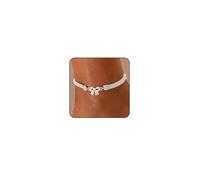 Cross Heart Butterfly Anklets - Silver Waterproof Diamond Rhinestone for Women, Large Plus Size for Big Ankles, L, Zinc, no gemstone