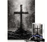 Cross in A Storm 1000 Pieces Jigsaw Puzzles for Adults Strong Logic Sharp Color Fun Challenge (38x26cm)