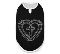 Cross In Heart Christian Dog Shirts Sleeveless T-Shirt Pet Tank Top Soft Summer Vests Clothes for Dogs And Cat L