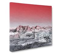 Cross in the Mountains Canvas Print | Gallery Wrapped 30mm Frame Wall Art | 20x20 inches | Ready to Hang | Abstract Landscape Picture | Living Room Bedroom Lounge Office