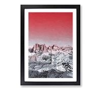 Cross in The Mountains in Abstract Framed Print | A2 Black Framed Wall Art | Ready to Hang | Abstract Religious Picture | Living Room Bedroom Lounge Office