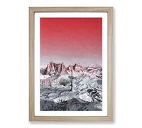 Cross in The Mountains in Abstract Framed Print | A2 Oak Framed Wall Art | Ready to Hang | Abstract Religious Picture | Living Room Bedroom Lounge Office