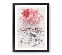 Cross in The Mountains Watercolour Framed Print | A2 Black Framed Wall Art | Ready to Hang | Modern Religious Picture | Living Room Bedroom Lounge Office