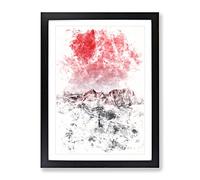 Cross In The Mountains Watercolour Modern Framed Print | A2 Black Framed Wall Art | Ready to Hang | Modern Religious Picture | Living Room Bedroom Lounge Office