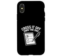 Cross It Off Own The Day Checklist Task Hustle Planner Case for iPhone X/XS