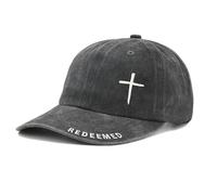 Cross Jesus Hat with Gifts Box, Embroidered Religious Baseball Cap, Christian Gifts for Men Women, Black, One size