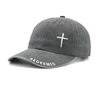 Cross Jesus Hat with Gifts Box, Embroidered Religious Baseball Cap, Christian Gifts for Men Women, Gray, One size