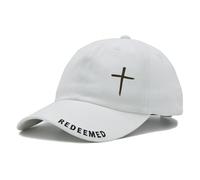 Cross Jesus Hat with Gifts Box, Embroidered Religious Baseball Cap, Christian Gifts for Men Women, White, One size