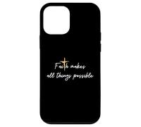 Cross Jesus quote Faith makes all Things Possible Case for iPhone 12 mini