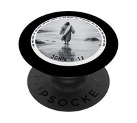 Cross - John 8:12-Light of the World-Jesus Walking (white) PopSockets Adhesive PopGrip