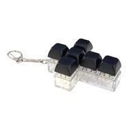 Cross Keyboard Fidget Toy, Stress Relief Fidget Clicker Keychain, Portable Fidgets Keyboards 6 Buttons with Keychain, Quiet Anxiety Gift Toys for Adults at Work, Travel, Home