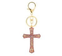 Cross Keychain for Women, Cute Holy Cross Key Chain for Girls, Sparkling Christian Cross Key Ring, Funny Cross Keychains, Punk Jesus Cross Amulet Keyring, Rhinestone Cross Religious Keychain