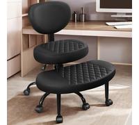 Cross legged office chair with wheels, yoga chair with adjustable height, adult lumbar support knee office chair