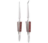 Cross Lock Soldering Tweezers, 2Pcs Soldering Tweezers Set Straight Pointed Tip and Angled Solder Tweezers for Fixed Jewelry Soldering DIY Craft Tool