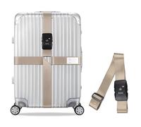 Cross Luggage Strap with TSA Lock, Adjustable Suitcase Belt for 20-32 Inch Bags, Secure Packing Straps with ID Tag for Travel Accessories, Easy to Identify (Khaki, 1PCS)