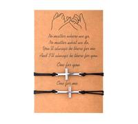 Cross Matching Bracelets for Couples Friends Friendship Bracelets Set of 2 Long Distance Relationship Bracelets Gifts for Him Her Boyfriend Girlfriend Birthday Gifts for Wife Mother Daughter Bracelets