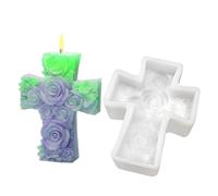 Cross Mold Religious 3D Rose and Jesus Mold