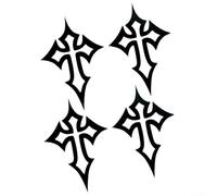 Cross Motorcycle Helmet Sticker for Motorbike Fuel Tank Front Fairing Scooter Decorative Vinyl Decal with Reflective Bright Ring Effect (Black)