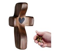 Cross My Heart | Encouragement Gift Creative Walnut Cross Keychain Love Pendant Ornament Gift Easter Solid Wood Keychain Jewelry (1PCS)