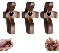 Cross My Heart,Wooden Cross,Encouragement Gift Stress Relief Cross,Prayer Cross for Hand,Pocket Cross Christian Gifts,Wooden Fidget Toys,Inspirational Easter Gift for Christian Faith,Baptism,Prayer