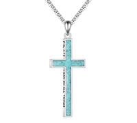 Cross Necklace 925 Sterling Silver Philippians 4:13 I Can Do All The Things Inspirational Necklace Gifts for Women Men