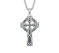 Cross Necklace, Ankh, Serenity Prayer, Skull, Celtic Cross Pendant, Christian Jewelry, Powerful Protection, Stainless Steel 24" Chain