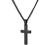 Cross Necklace For Men - Stainless Steel Silver Gold Black Plain Cross Pendant Necklace Simple Jewelry Gifts Useful and Professional