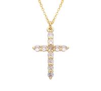 Cross Necklace For Women, Dainty Gold Silver Plated Cross Pendant Necklaces Choker Simple Faith Drop Charm Da Religious Cute