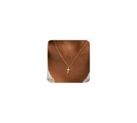 Cross Necklace for Women, Dainty14K Real Gold Silver Plated Cross Choker Pendant Jewelry Non Tarnish Waterproof Trendy Cute Simple Small Necklace Easter Christian Baptism Religious Faith Jewelry Gifts