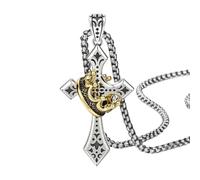 Cross Necklace - Religious Chain For Worshiping | Polished Pendant With Link, Devotional Jewelry, Spiritual Fashion Accessories For Prayer Services Weddings Gatherings